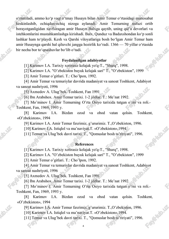 lar. nihoyat, 1364 y. oxirida ular moʻgʻul qoʻshinlarini movarounnahr hududidan quvib chiqarishga muvaffaq boʻladilar. biroq, movarounnahrni qoʻldan chiqarishni istamagan ilyosxoja 1365 y. ning bahorida yana turkiston ustiga qoʻshin tortadi. toshkent bilan chinoz oraligʻida ikki oʻrtada sodir boʻlgan jang tarixda "loy jangi" nomi bilan shuhrat topadi. jangda amir husaynning xiyonati oqibatida magʻlubiyatga uchraydilar va oʻz qoʻshinlari bilan amudaryo boʻylariga chekinib, balx viloyatida oʻrnashdilar. ilyosxoja esa hech qanday qarshilikka uchramay xoʻjand, jizzax va boshqa bir qancha shahar hamda qishloklarni egallab, samarqand ustiga yuradi. samarqand oʻsha paytlarda katta qoʻshinga qarshilik koʻrsata olmasdi. shaharning na devori va na mustahkam istehkomlari, na qurollangan sipohiysi bor edi. bek va amirlar shaharni tark etgan edi, lekin moʻgʻullarga qarshi xalq koʻtariladi, sarbadorlar shahar mudofaasini oʻz qoʻllariga oladilar. shahar mudofaachilariga madrasa tolibi ilmlaridan mavlonozoda samarqandiy, jun (paxta) tituvchilar mahallasining oqsoqoli abu bakr kuluyi (kalaviy) naddof va mergan mavlono xurdaki buxoriylar boshchilik qiladilar. sarbadorlar samarqand shahrida moʻgʻullarga qaqshatqich zarba beradilar. …