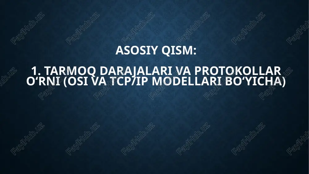 shonchlilik: paketlar yo‘qolsa, tcp ularni qayta yuboradi.tartibli yetkazish: paketlar ketma-ketlik raqamlariga (sequence number) ega bo‘lib, qabul qiluvchi qurilma ularni to‘g‘ri tartibda joylashtiradi.oqim nazorati (flow control) va tiqilish nazorati (congestion control) tizimlari mavjud. intraoral rentgen tizimlari odatda 60–70 kvp kuchlanish va 2–8 ma tok kuchida qisqa ekspozitsiya bilan yuqori kontrast tasvir beradi; sensorlar (rvg) past doza rejimida yuqori sezgirlikka ega. panoramik va cbct tizimlarida voksel o‘lchami 0,075–0,4 mm diapazonda bo‘lib, endodontik, implantologik va jarrohlik rejalashtirishda zarur bo‘lgan anatomik aniqlikni ta’minlaydi; dicom formatida pacs bilan integratsiya diagnostik oqimni soddalashtiradi. intraoral skanerlarda o‘lchov aniqligi odatda ≤ 50–70 µm bo‘lib, cad/cam frezerlash yoki 3d-printerga bevosita eksport qilinadi; skan tezligi va isitiladigan uchliklar (anti-fog) bemor komfortini oshiradi. klinik it-infratuzilma ehr, tasvir arxivi va qurilma drayverlari bilan uyg‘un ishlashi, ma’lumotlar zaxira nusxalanishi va kirish huquqlari boshqarilishi bilan himoyalanadi; usb/qo‘l yuvish zonalarida ip-himoya darajasi yuqori bo‘lgan qurilmalar tanlanadi. udp protokolining ishlash mexanizmiudp (user datagram protocol) — bu …