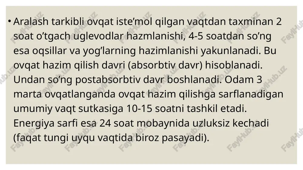 i, shuningdek ichakning ixtisoslashgan neyroendokrin hujayralari (l-hujayralar) va mnsning ba’zi bir hujayralari tomonidan sintezlanadi. proglyukogonning protsessining natijasida oshqazon osti bezida va ichakda farqlanadiganbir qancha peptidlar xosil qiladi. qondagi glyukagonning asosiy manbayi pankreatik orolchalarning a-hujayralaridir. glukoza va insulin glyukagonsekretsiyasini pasaytiradi, aksincha aminokislotalar (ayniqsa alanine) stimullaydi.glukagon jigar va buyraklar tomonidanyutiladi, uning qondagi yarim yashash davri 3-5 minutni tawkil etadi. insulin va glikogenning umumiy nishon to’qimalari- glyukogenning asosiy nishon a’zosi jigardir. u glikogen parchalanishi va glyukoneogenezni stimullaydi, glyukagon retseptori adenilatsiklaza tizimini faollashtiradi, bunda hosil bo’lgan samf esa samf-ga nog’lik proteinkinazalarni faollashtiradi gf-r faol glikogen kkf-oh nofaol gs-r nofaol pfgr-1-oh faol kf-r faol pp90s6-kinaza gf-oh nofaol glikogen gs-oh faol glukoza pfgr-1-oh nofaol glyukoza insulin tomonidan glikogen sintezining boshqarilishi: e’tiboringiz uchun raxmat image2.jpg image3.png image4.png image5.png image6.png /docprops/thumbnail.jpeg