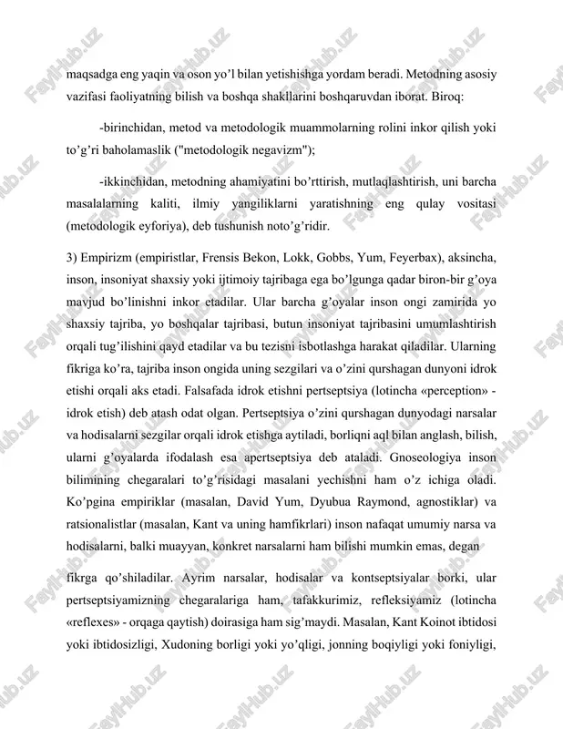 nga qadar biron-bir gʼoya mavjud boʼlinishni inkor etadilar. ular barcha gʼoyalar inson ongi zamirida yo shaxsiy tajriba, yo boshqalar tajribasi, butun insoniyat tajribasini umumlashtirish orqali tugʼilishini qayd etadilar va bu tezisni isbotlashga harakat qiladilar. ularning fikriga koʼra, tajriba inson ongida uning sezgilari va oʼzini qurshagan dunyoni idrok etishi orqali aks etadi. falsafada idrok etishni pertseptsiya (lotincha «perception» - idrok etish) deb atash odat olgan. pertseptsiya oʼzini qurshagan dunyodagi narsalar va hodisalarni sezgilar orqali idrok etishga aytiladi, borliqni aql bilan anglash, bilish, ularni gʼoyalarda ifodalash esa apertseptsiya deb ataladi. gnoseologiya inson bilimining chegaralari toʼgʼrisidagi masalani yechishni ham oʼz ichiga oladi. koʼpgina empiriklar (masalan, david yum, dyubua raymond, agnostiklar) va ratsionalistlar (masalan, kant va uning hamfikrlari) inson nafaqat umumiy narsa va hodisalarni, balki muayyan, konkret narsalarni ham bilishi mumkin emas, degan fikrga qoʼshiladilar. ayrim narsalar, hodisalar va kontseptsiyalar borki, ular pertseptsiyamizning chegaralariga ham, tafakkurimiz, refleksiyamiz (lotincha «reflexes» - orqaga qaytish) doirasiga ham …