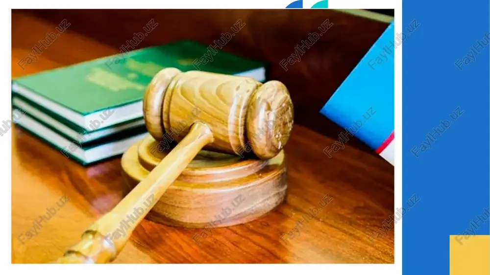 esa yetarlilikni ta'minlaydi. noto'g'ri baholash esa adolatsizlikka olib kelishi mumkin, shuning uchun doimiy o'qitish va nazorat zarur. xulosa isbot qilish vositalari, dalillar turlari va ularni baholash mezonlari huquqiy va ilmiy jarayonlarning ajralmas qismidir. bu elementlar birgalikda dalillarni mustahkam va adolatli qiladi, bahslashuvni samarali hal etishga yordam beradi. isbot vositalari dalillarni mantiqiy va empirik jihatdan boyitadi, turlari esa turli kontekstlarda qo'llanish imkonini beradi, baholash mezonlari esa sifatni ta'minlaydi. chuqur tahlilda, bu tizim nafaqat faktlarni isbotlash, balki jamiyatdagi ishonchni mustahkamlashga xizmat qiladi. amaliyotda ularni to'g'ri qo'llash orqali xatolar kamayadi va adolat ustunlik qiladi.. foydalanilgan adabiyotlar o‘zbekiston respublikasi jinoyat-protsessual kodeksi. https://lex.uz/docs/111463 o‘zbekiston respublikasi fuqarolik-protsessual kodeksi. https://lex.uz/docs/3517337 o‘zbekiston respublikasi ma’muriy sud ish yuritish to‘g‘risidagi kodeksi. https://lex.uz/docs/3008800 “dalillar va ularni baholash masalalari” – a. murodov. https://library.ziyonet.uz “isbotlash nazariyasiga kirish” – b. xo‘jayev. https://ziyonet.uz “sud ishi yuritish jarayonida dalillarning ahamiyati” – o‘zbekiston yuridik jurnali. https://yurist.uz image1.png image2.png image3.png image4.png image5.png image6.png image7.png image8.png image9.jpeg image10.png image11.png …