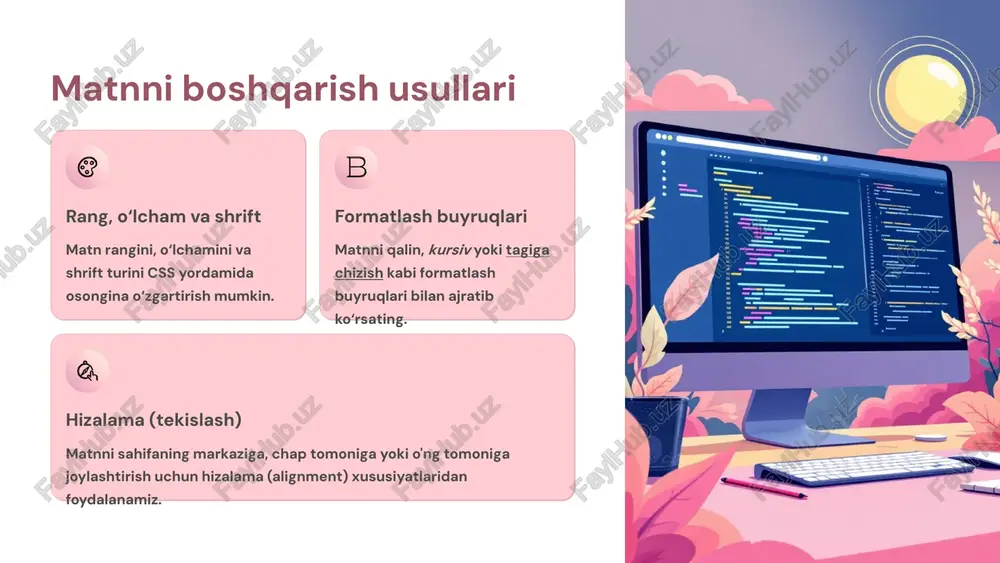 web-sahifada matn joylashtirish va boshqarish: 8-sinflar uchun - Page 4