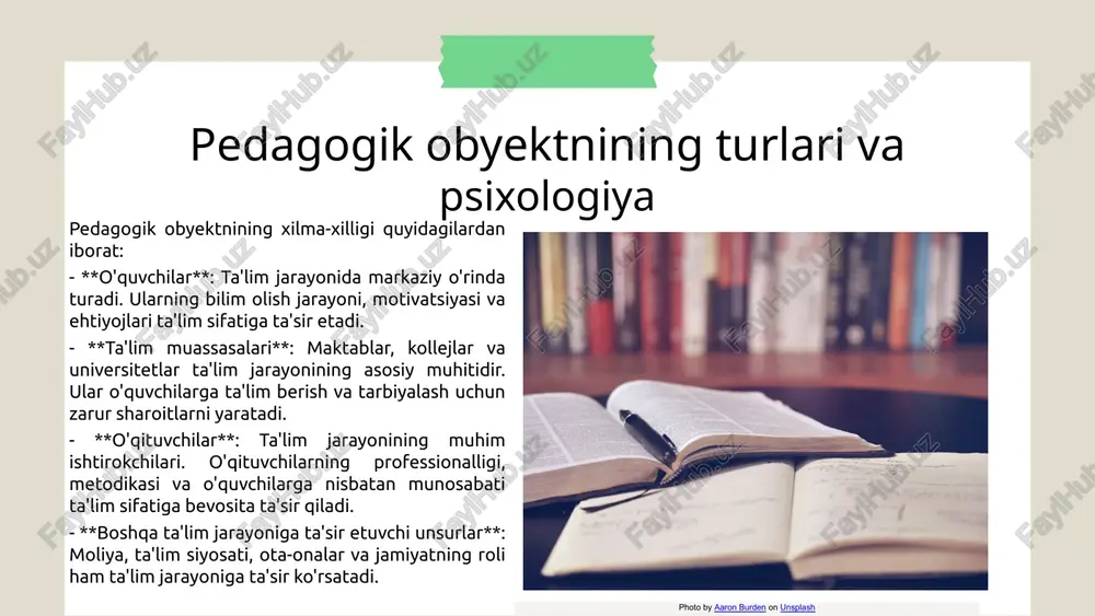 a’lim falsafasi va metodologiyasi. 3. sharqiy ta’lim an’analari: konfutsiy va uning ta’lim falsafasi, odamlar o’rtasidagi axloqiy aloqalar. 4. dastlabki maktablarning roli: savodxonlik va axloqiy tarbiya, bolalar uchun asosiy bilimlarni berish. 5. ta’limning maqsadi: axloqiy va madaniy qadriyatlarni shakllantirish. o’rta asrlar pedagogikasi va psixologiya o’rta asrlar yevropasida ta’lim asosan monastirlar va universitetlarda amalga oshirildi. monastirlar diniy ta’limni taqdim etib, diniy matnlar va axloqiy qadriyatlarni o’rgatgan. universitetlar esa ilmiy fikrlarni rivojlantirishga xizmat qilgan va diniy falsafa bilan bog’liq muammolarni muhokama qilgan. bu davrda avgustin va tomas akvinsky kabi faylasuflar ta’lim jarayonida ilohiy bilimlarning ahamiyatini ta’kidlaganlar. diniy ta’limning ahamiyati o’sha davrda juda katta edi. diniy matnlar o’qitilishi, axloqiy tarbiya va diniy qadriyatlarning ta’lim jarayonidagi roli bugungi pedagogikada ham muhim ahamiyatga ega. yevropada uyg’onish davri uyg’onish davrida ta’lim falsafasi va yondashuvlari. uyg’onish davrining ta’lim falsafasi uyg’onish davrida humanizm va individualizm ta’limda markaziy o’rin egallagan. yangi pedagogik usullar faol ta’lim va tajribaviy o’qitish usullari ta’lim …