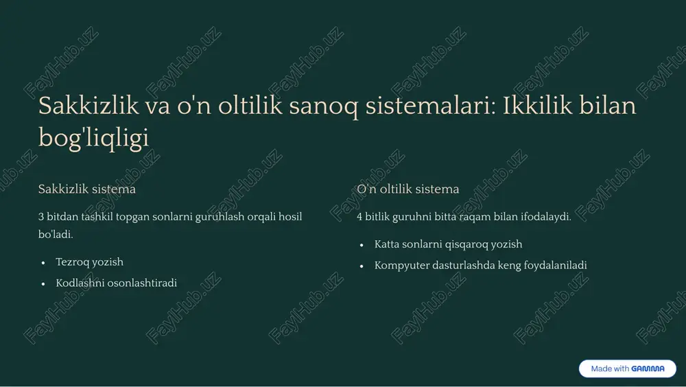 hisoblash texnikasida axborotni qayta ishlashning arifmetik asoslari - Page 4
