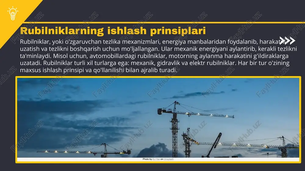 mexanizmni o'z ichiga oladi. bu qismlar birgalikda ishlash orqali rubilnikning samarali ishini ta'minlaydi. rubilnik ichki qismlari ichki qismlarning funktsiyalari rubilnikning materiallari rubilniklar uchun ishlatiladigan materiallar: metall, plastmassa, keramika, qog'oz va boshqa materiallar. ushbu materiallarning afzalliklari: yuqori mustahkamlik, oson qayta ishlanish, arzon narx. kamchiliklari: namlikka chidamsizlik, zarb intensivligi va harorat o'zgarishlariga sezgirlik. masalan, metall rubilniklar yuqori kuchga ega, lekin og'ir va narxi yuqori bo'lishi mumkin. statistika bo'yicha, rubilniklarning 60% metall materiallardan tayyorlanadi. rubilniklar va ularning ta'siri rubilniklar jarayonda muhim rol o'ynaydi, chunki ular ma'lumotlarni aniq va samarali tarzda taqdim etish imkonini beradi. rubilniklar yordamida murakkab masalalarni hal qilish osonlashadi, chunki ular xulosa qilish, taqqoslash va baholash jarayonlarini soddalashtiradi. misol sifatida, o'qituvchilar rubilniklardan o'quvchilarning bilim darajasini baholashda va ularning qobiliyatlarini aniqlashda foydalanishlari mumkin. ularning yordamida o'quv jarayonida qiyin vazifalarni bajarish uchun aniq yo'nalishlar berish mumkin. photo by joe holland on unsplash rubilniklarni ishlatishda e'tibor berish kerak bo'lgan jihatlar rubilniklarni ishlatishda bir necha …