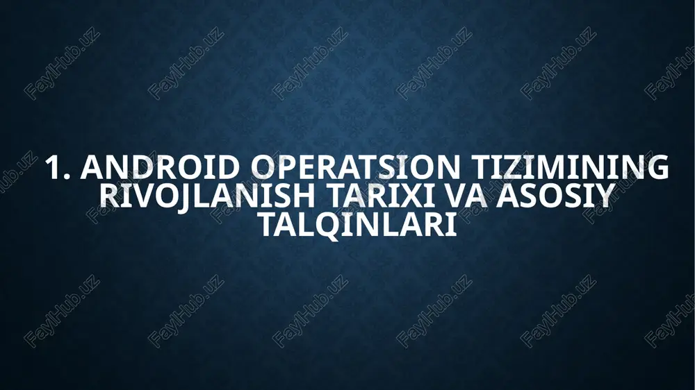 lari bilan muvofiqlik hamda xavfsizlikni standartlashtiradi; shu tariqa turli segmentlarda yangilanishlar, xavfsizlik va ilova mosligi o‘rtasida tizimli muvozanat saqlanadi. android qurilmalardan foydalanish sohalari va afzalliklari. android qurilmalaridan foydalanish sohalari 1.1. ta’lim sohasi android smartfon va planshetlar mobil ta’lim (m-learning)ning eng muhim vositalaridan biridir. elektron darsliklar, test dasturlari, virtual laboratoriyalar, masofaviy ta’lim platformalari (google classroom, moodle ilovalari va boshqalar) android uchun maxsus moslashtirilgan. talabalar istalgan joydan videodarslarni tomosha qilish, topshiriqlarni yuborish, ilmiy maqolalarni yuklab olishlari mumkin. bu o‘z navbatida ta’limning uzluksizligi, shaxsiylashtirilgan o‘qitish va o‘zini-o‘zi nazorat qilish imkoniyatlarini kengaytiradi. 1.2. sog‘liqni saqlash va tibbiyot mobil sog‘liqni saqlash (m-health) konsepsiyasi aynan android qurilmalari asosida tez rivojlanmoqda. yurak urishi, uyqu sifati, jismoniy faollikni o‘lchaydigan ilovalar, shifokor bilan onlayn maslahat (telemeditsina), dorilarni qabul qilish jadvalini eslatadigan dasturlar – bularning barchasi tibbiy xizmatlarni arzon va ommabop qiladi. uzoq hududlarda yashovchi bemorlar ham android ilovalari orqali shifokor bilan tezkor aloqa o‘rnatishi mumkin. 1.3. biznes va tadbirkorlik …