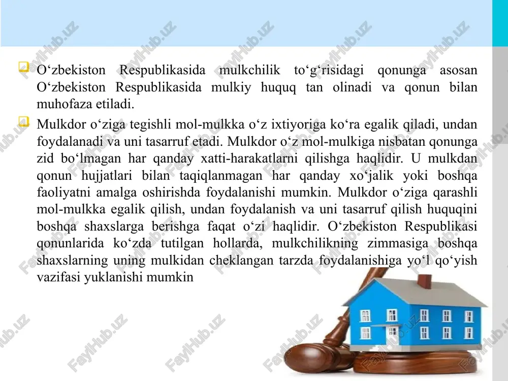 yektlari va boshqa nomoddiy aktivlar bundan mustasno — bazaviy hisoblash miqdorining 2 000 baravaridan; ko‘chmas mulkni baholash uchun, mulkiy kompleks sifatidagi korxona bundan mustasno — bazaviy hisoblash miqdorining 2 500 baravaridan; biznesni (mulkiy kompleks sifatidagi korxonani, barcha turdagi moddiy va nomoddiy aktivlarni) baholash uchun — bazaviy hisoblash miqdorining 3 000 baravaridan kam bo‘lmasligi kerak. your company name or your site address your company name or your site address logo baholovchilarga toifa berishning sertifikatlangan baholovchilar, ikkinchi, birinchi va oliy toifali baholovchilarni o‘z ichiga oluvchi tizimi amaliyotga joriy etilsin hamda baholovchilarga quyidagi asosiy talablar o‘rnatilsin: ikkinchi toifaga — toifa berilayotgan vaqtda baholovchi tashkilotda baholovchi sifatidagi bir yildan kam bo‘lmagan ish tajribasining, shuningdek, turli baholash obyektlarini baholash bo‘yicha kamida 15 ta mustaqil ravishda bajarilgan ishlarning mavjudligi; birinchi toifaga — toifa berilayotgan vaqtda baholovchi tashkilotda baholovchi sifatidagi uch yildan kam bo‘lmagan ish tajribasining, shuningdek, turli baholash obyektlarini baholash bo‘yicha kamida 25 ta mustaqil ravishda …