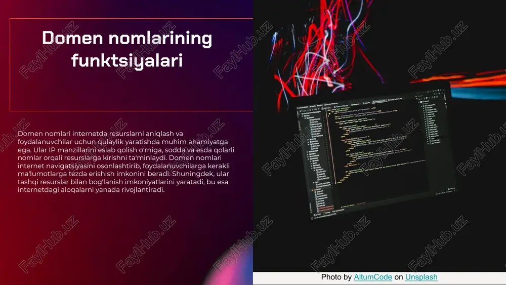 faza yuqori darajada ta'minlanadi. ochiq tarmoq hududlaridan foydalanish imkoniyatlari ochiq tarmoq hududlarining bir necha afzalliklari mavjud: 1. bepul internetga kirish imkoniyati, bu esa foydalanuvchilar uchun ma'lumotlarga erkin kirishni ta'minlaydi. 2. tezkor va qulay ma'lumot almashish, bu esa ish jarayonlarini tezlashtiradi. 3. turli xil qurilmalar o'rtasida oson ulanishni ta'minlaydi. ochiq tarmoq hududlari orqali ma'lumot almashish jarayoni juda oddiy. foydalanuvchilar ijtimoiy tarmoqlar yoki onlayn platformalar orqali tezda ma'lumot yuborishlari yoki olishlari mumkin. bu jarayon, masalan, wi-fi tarmog'iga ulanib, bir-biriga xabar yuborish orqali amalga oshiriladi. misollar sifatida, jamoat joylarida (masalan, parklar, kafe va restoranlarda) mavjud bo'lgan wi-fi tarmoqlari, universitetlar tomonidan taqdim etilayotgan ochiq tarmoq xizmatlari va kompaniyalar tomonidan tashkil etilgan ochiq internet tarmoqlarini keltirish mumkin. photo by altumcode on unsplash ochiq tarmoq hududlarining xavfsizlik muammolari ochiq tarmoq hududlarida xavfsizlik muammolari ko'plab foydalanuvchilarni tahdidlar bilan yuzma-yuz qoldiradi. bular orasida shaxsiy ma'lumotlarning o'g'irlanishi, zararli dasturlar va tarmoqga kirish huquqining noto'g'ri ishlatilishi kabilar mavjud. masalan, ochiq …