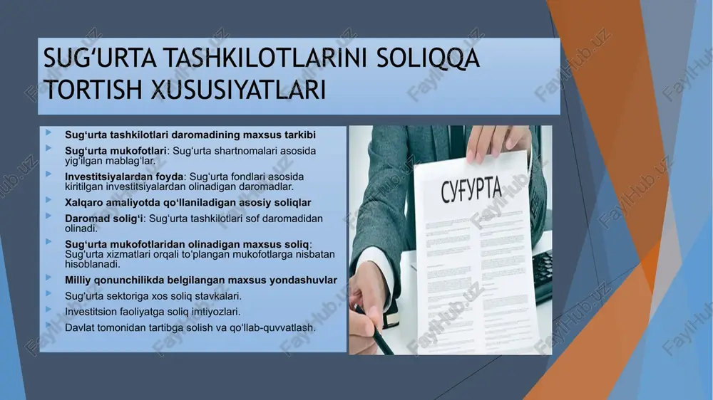 sugʻurta tashkilotlarini soliqqa tortish xususiyatlari va takomillashtirish - Page 4