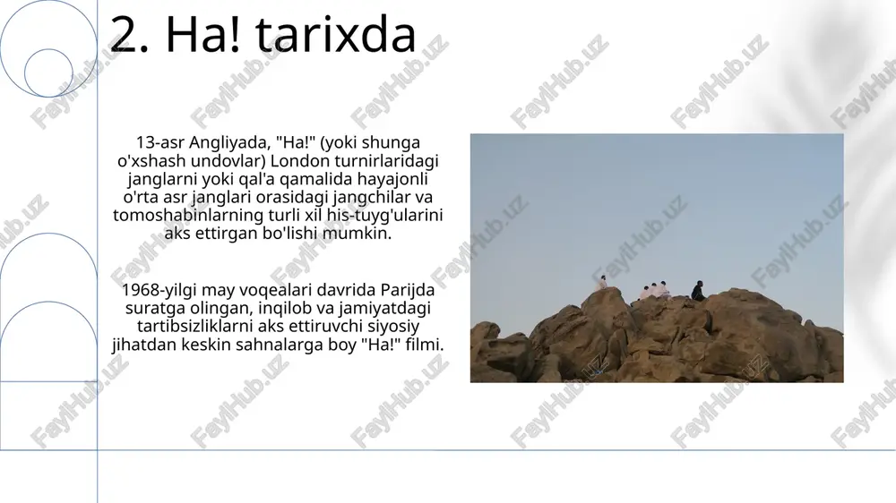 al bo'lib, aloqalarni mustahkamlashini ko'rsatdi 13.ha!: ha! comedy: komediya oyning eng yaxshi komediya shousi. 3 ta emmy nominatsiyasini, jumladan, "eng yaxshi turli xil shou uchun yozuv" nominatsiyasini qo'lga kiritdi, shouning uchta akt bo'yicha o'tkir yozuvi va komediya vaqti ta'kidlandi netflix'da maxsus ko'rsatuvning chiqishi 48 soat ichida 12 million ko'rishni yig'di, bu uni platformadagi... 14.ha! (ijtimoiy signal sifatida) "ha!" chastotasi guruh dinamikasi bilan bog'liq. tadqiqotlar shuni ko'rsatadiki, hamkorlikdagi vazifalar yoki yaqin do'stlar orasidagi norasmiy suhbatlarda "ha!" chastotasi ortadi (masalan, 2012 yildagi stenford talabalari orasidagi 30 daqiqalik o'zaro muloqotda o'rtacha 15 ta "ha!") "ha!" so'zining ma'nosi kontekstga bog'liq. oilaviy muhitda yuqori ohangdagi "ha!" kulgili hayratni, professional muhitda esa cho'zilgan, past ohangdagi "haaaaa" naxushlikni bildirishi mumkin 15.ha! (adabiyotda) shekspir fojialarida (masalan, makbet, 1-akt, 3-sahna: sehrgarlar bashorati va makbetning "ha!"si) ko'rsatilganidek, dramatik ironiya qahramonning xabardor emasligini ta'kidlashda "ha!" dan foydalanadi. 16-asr ingliz pyesalarida so'zlar sonini tahlil qilish dramatik ironiya va "ha!"ning uchrash tezligi o'rtasida …