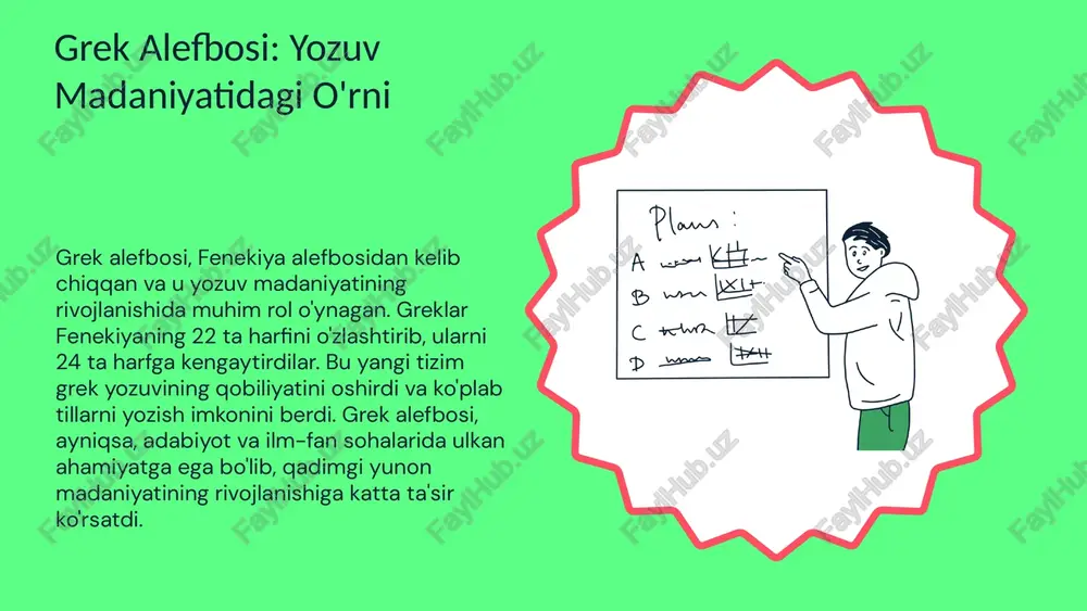 y yozuvlarga qiziqishining kamayishi. bu holatlar madaniyatni saqlashga xalaqit beradi. yangi texnologiyalar, masalan, raqamli platformalar va ijtimoiy tarmoqlar, yozuv madaniyatini rivojlantirish uchun imkoniyatlar yaratmoqda. ular orqali yozuv turlari va madaniyatini keng auditoriyaga tanitish mumkin. globalizatsiya jarayoni mahalliy yozuv madaniyatini tahdid ostiga qo'ymoqda. bu jarayon, madaniy erkinlik va identitetni yo'qotish xavfini keltirib chiqaradi, bu esa an'anaviy yozuv uslublarining yo'qolishiga olib kelishi mumkin. yozuv madaniyatining zamonaviy tendensiyalari yozuvning rivojlanishi va yangi uslublar yozuv madaniyati tarixiy jihatdan muhim o'zgarishlarga duch kelgan. fenekiya va grek alifbolari, asosan, yozuvning rivojlanishiga ta'sir ko'rsatgan. yangi uslublar va shakllar zamonaviy yozuvda o'z aksini topmoqda, bu esa global madaniyatga ta'sir qiladi. raqamli yozuv va uning ta'siri raqamli yozuv, internet va texnologiyaning rivojlanishi bilan birgalikda, yozuv madaniyatini tubdan o'zgartirdi. bugungi kunda, ijtimoiy tarmoqlar va bloglar orqali yozuvning yangi shakllari paydo bo'ldi, bu esa mualliflar va o'quvchilar o'rtasidagi aloqalarni kuchaytirmoqda. madaniy kontekstda yozuvning o'zgarishi yozuvning madaniy konteksti har doim o'zgarib bormoqda. …