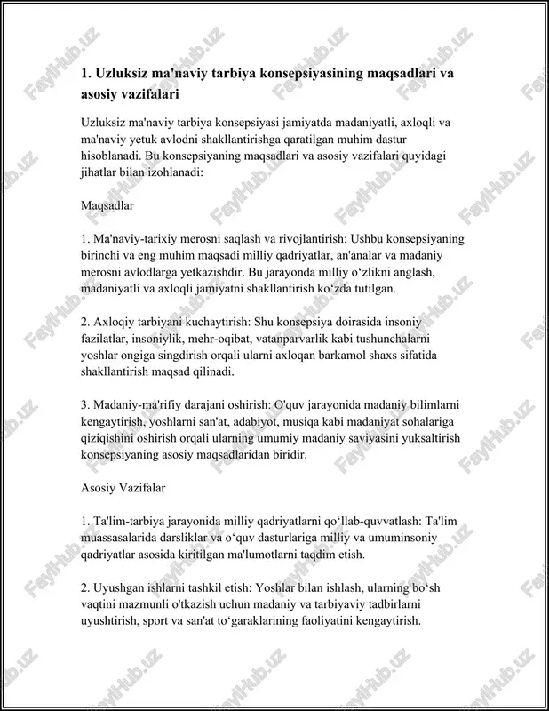 orat va baholash: o'quvchilarning bilimini, ko'nikmalarini nazorat qilish va baholash orqali ta'limning samaradorligini oshirishga qaratilgan vazifadir. nazoratning turli shakllaridan foydalaniladi: og'zaki, yozma va amaliy tekshiruvlar. - shaxsiy rivojlanishga yordam berish: o'quvchilarning o'zini o'zi anglash, shaxsiy fazilatlarini rivojlantirish va hayotda o'z yo'lini topishida ko'maklashish zarur. - ta'lim texnologiyalarini joriy etish: zamonaviy texnologiyalarni o'qitishda keng qo'llash, interaktiv usullarni qo'llash bu vazifaning asosiy yo'nalishlaridandir. akt (axborot-kommunikatsiya texnologiyalari)dan foydalanish ta'lim samaradorligini oshiradi. - motivatsiyani shakllantirish: o'quv jarayonida o'quvchilarni rag'batlantirish orqali ularning ta'limga bo'lgan qiziqishini oshirish zarur. bu maqsadlar uchun turli motivatsion metodlar va uslublar qo'llaniladi. yuqorida keltirilgan pedagogik tamoyillar va vazifalar maqsadlarga erishishda muhim o'rin tutadi. har bir tamoyil va vazifa pedagogik faoliyatda o'ziga xos o'rin egallaydi hamda umumiy ta'lim maqsadlariga erishishga xizmat qiladi. pedagogik tamoyillar — ta’lim va tarbiya jarayonining mohiyatini belgilovchi, uning to‘g‘ri, samarali va ilmiy asosda tashkil etilishini ta’minlovchi bosh qoidalardir. ular pedagogik jarayonning mazmuni, shakli va usullarini tanlashda yo‘l-yo‘riq bo‘lib …