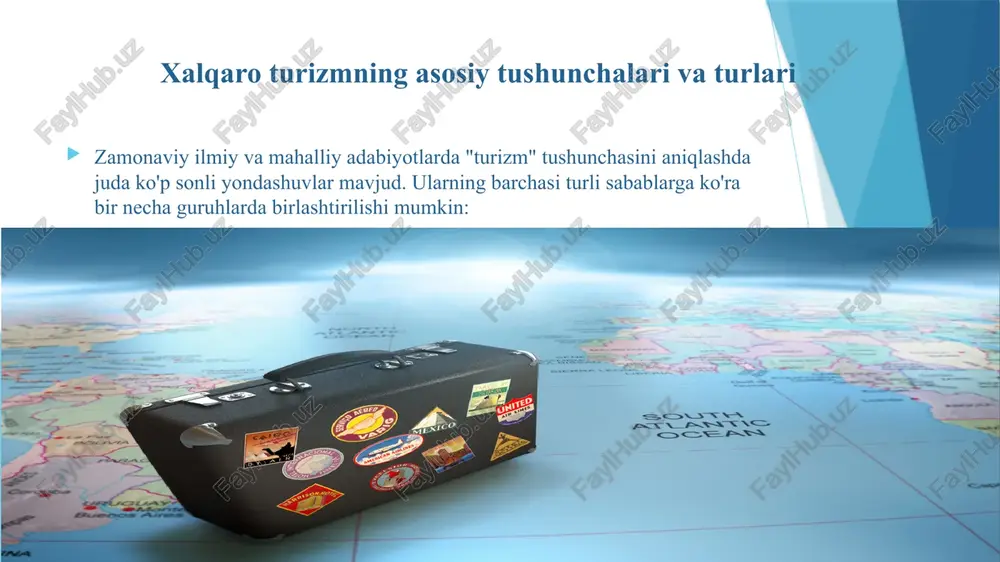ar rivojlangan mamlakatlarda turizm uyg`un holatda taraqqiy etadi, ichki va qabul qilish turizmida balans mavjud. ichki turizm milliy turistik resurslardan unumli foydalanish va turizm industriyasi va infratuzilmasini rivojlantirishga yordam beradi. ammo, amaliyotda hamma mamlakatlar ham bunga qodir emaslar. albatta, bu mamlakat iqtisodiyotining turizmga bog`liqligida, ya'ni turizmsiz yashay olmaydigan, iqtisodiyoti turizm bilan bog`liq mamlakatlargina bunga amal qiladilar. masalan, 50 - 60 ming mahalliy andorraliklar har yili 12 mln xorijiy turistlarni qabul qiladilar. turizm ichki va xalqaro ko`rinishlarda aks etadi. albatta, o`z mamlakati hududida olib borilgan turistik faoliyat ichki turizmga va boshqa mamlakatga borib uyushtirilgan turlar xalqaro turizmga aloqadordir. turistik resurslarga ega bo`lgan har bir mamlakat o`z hududida, ayniqsa, xalqaro turizmni rivojlantirishga xarakat qiladi. negaki, maqsad aniq - iqtisodiy manfaatdorlik. bu esa o`z - o`zidan sodir bo`ladigan masala emas. sarmoya va yana sarmoya kerak bo`ladi. iqtisodiyoti uncha rivojlanmagan mamlakatlar esa turizmga asosiy e'tiborni qaratsalar yomon bo`lmas edi. xalqaro turizm rivojlanishining asosiy ko`rsatkichlari …
