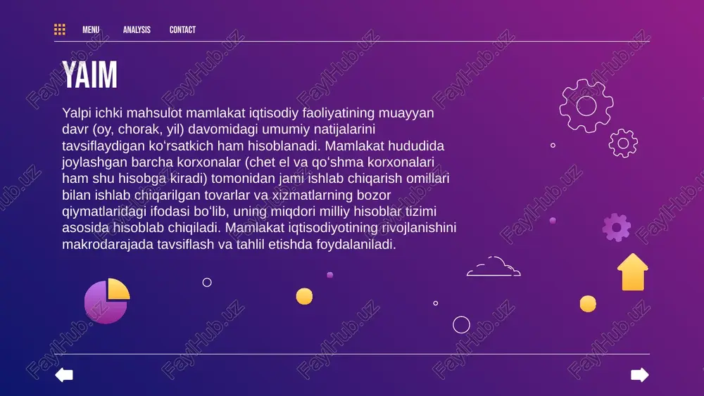 chidagi ushbu dinamikani ko‘rib chiqsak, qishloq, o‘rmon va baliqchilik xo‘jaligining yaimdagi ulushi 29,4 % dan 24,8 % ga kamayganini ko’rishimiz mumkin. 2022- yilning yanvar-sentabr oylarida qishloq, o‘rmon va baliqchilik xo‘jaligining yaimdagi ulushi qanday? data analysis menu analysis 2022- yilning yanvar-sentabr oylari yakunlariga ko‘ra, qurilish tarmog‘ining o‘zbekiston respublikasi yaimdagi ulushi 6,9 % ni tashkil qildi (2021- yilning yanvar-sentabrida – 6,8 %).oxirgi 5 yil ichidagi ushbu dinamikani ko‘rib chiqsak, qurilish tarmog‘ining yaimdagi ulushi 6,0 – 7,0 foiz oralig‘ida bo‘lgan. 2022- yilning yanvar-sentabr oylarida qurilish tarmog‘ining yaimdagi ulushi qanday? data analysis menu analysis o‘zbekiston respublikasi yaimda sanoatning ulushi qanday o‘zgardi? 2018-2022- yillarning yanvar-sentabr oylarida yaimda sanoatning ulushi (yaqqga nisbatan % da) 2018- yilning yanvar-sentabrida 25,0 % 2019- yilning yanvar-sentabrida 28,1 %; 2020- yilning yanvar-sentabrida 27,1 % 2021- yilning yanvar-sentabrida 27,8 %; 2022- yilning yanvar-sentabrida 28,0 % menu analysis contact 000,000,000 57, data analysis menu analysis contact 2022- yilning yanvar-sentabr oylarida o‘rtacha almashuv kursi …