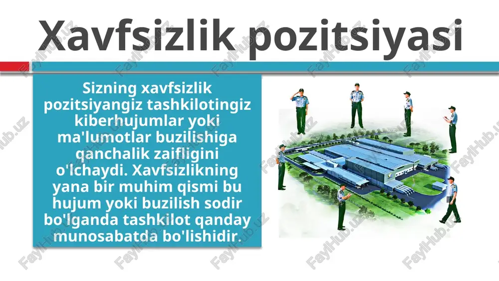 ilova/maʼlumotlarga kirish darajasi boʻyicha foydalanuvchilar soni biznes ishlab chiqaradigan ma'lumotlarning umumiy hajmi (xavfsizlik ko'rsatkichi bo'lmasa-da, trafik hajmidagi o'zgarishlar yangi yoki yangilangan xavfsizlik vositalariga bo'lgan ehtiyojni oqlashga yordam beradi) 6. voqea sodir bo'lganda javob rejasini tuzing kiberxavfsizlik hodisalariga javob rejasi (csirp) - bu jiddiy xavfsizlik hodisasiga qanday javob berish bo'yicha ko'rsatmalar beradigan hujjat. keng qamrovli csirpni tashkil etuvchi to'rt bosqich: tayyorgarlik xavfsizlik hodisasi yuz berishidan oldin qilgan rejalashtirishingiz muammoga imkon qadar tez va samarali javob berishga yordam beradi. sizning csirp hodisaga javob berish guruhida kim va hujum yoki buzilish sodir bo'lganda/qachon ularning roli haqida batafsil ma'lumot berishi kerak. rejangizning ushbu bosqichining yana bir qismi hodisalarning oldini olishdir - buni qo'llab-quvvatlash uchun yuqoridagi birinchi (muntazam xavfsizlik holatini baholash) va ikkinchi (tarmoqlar va dasturiy ta'minotni zaifliklarni doimiy ravishda kuzatib borish) bosqichlariga qarang. 6. voqea sodir bo'lganda javob rejasini tuzing kiberxavfsizlik hodisalariga javob rejasi (csirp) - bu jiddiy xavfsizlik hodisasiga qanday javob berish bo'yicha …
