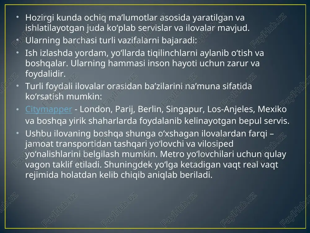 nazoratini samarali amalga oshirishga doir qoʻshimcha chora-tadbirlar toʻgʻrisida”gi farmoni. 2021. url: htpps: // www. uza.uz 5. oʻzbekiston respublikasining “korrupsiyaga qarshi kurash toʻgʻrisida” oʻrq-419-son. 03.01.2017. 3-modda. url: https://lex.uz/docs/-3088008 6. oʻzbekiston respublikasining “jamoatchilik nazorati toʻgʻrisida”gi qonuni // qonun hujjatlari ma’lumotlari milliy bazasi, 13.04.2018. 03/18/474/1062-son. https // www. lex.uz