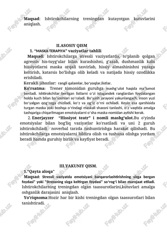 ochilmagan xazina” mashg’ulotining rejasi - Page 4