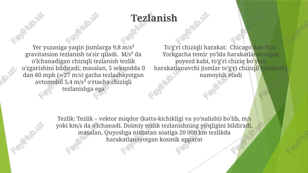 toʻgʻri chiziqli harakat.tezlik - Page 4