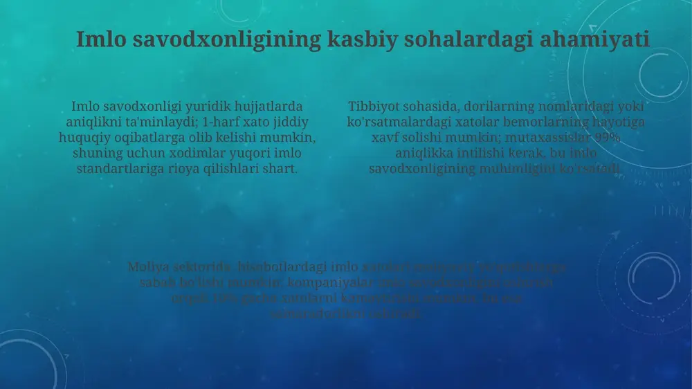 o'zbek tilining imlo qoidalari va so'ha egallari ning savodxonligi - Page 4