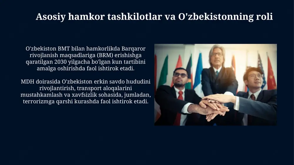 o'zbekistonning xalqaro tashkilotlar bilan hamkorligi - Page 4