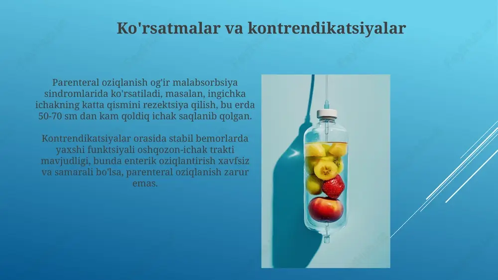 parenteral oziqlanish: ta'rif, turlari va tarkibi - Page 4