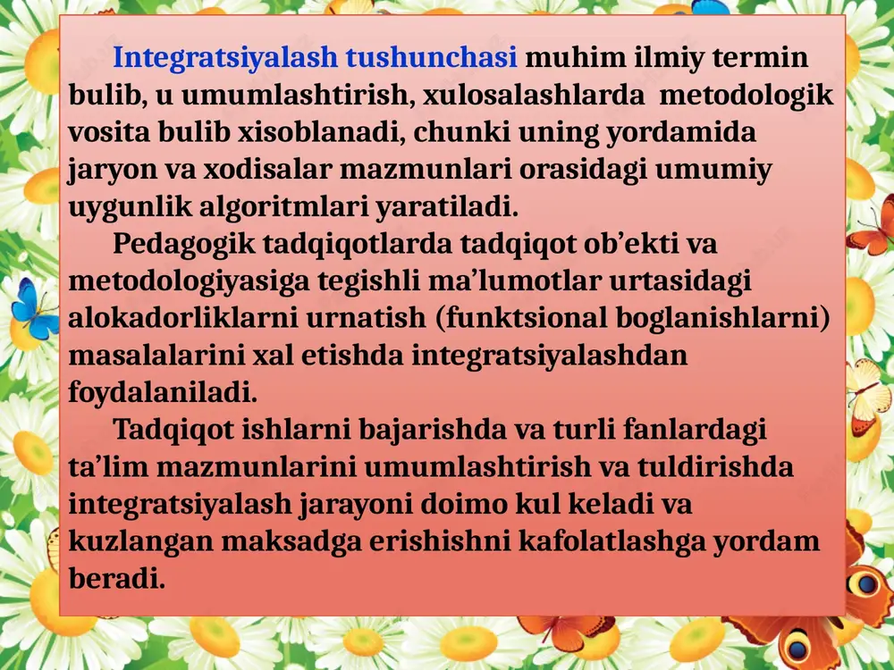 ini bosib o’ta oladi. demak, ularni har tomonlama barkamol va sog’lom qilib tarbiyalash mamlakatimiz pedagoglari, jamiyat oldida turgan eng dolzarb masalalardandir. barkamol avlod deyilganda, ongi yuksak, mustaqil fikrlay oladigan, xulq-atvori bilan o’zgalarga ibrat bo’ladigan, bilimli, ma'rifatli, keng dunyoqarashli insonlar tushuniladi. boshlang’ich ta'lim o’zidan keyingi butun ta'lim-tarbiya muvaffaqiyatlarining poydevori hisoblanadi. shuning uchun ham hurmatli birinchi prezidentimiz i.a.karimov ta'kidlaganidek: «...bolaning dunyoqarashi, didi, salohiyati shakllanadigan boshlang’ich sinflarga eng etuk, eng tajribali murabbiylar biriktirilib qo’yilishini oddiy mantiqning o’zi talab etadi. zamonaviy boshlang’ich ta'limning o’zi nimadan iborat bo’lishi kerak. bola 1-4 sinflarda kanday bilimlarga ega bo’lishi lozim? ularning tarbiyasi qanday bo’lishi kerak? shu masalalarga javob topishimiz zarur. yana bir muhim savol. norasida bolaning miyasi, ongi nimani o’ziga singdira oladi, nimani qabul qilmaydi?. kim bu masalani ilmiy jihatdan tadqiq qilgan? bolalarimizga qachondan boshlab, qanday qilib, qanday usulda va uslubda milliy qadriyatlarimiz, urf-odatlarimizni o’rgatishimiz, chuqur anglatishimiz kerak?». muhtaram birinchi prezidentimiz ana shunday savollar asosida echilishi lozim bo’lgan, …