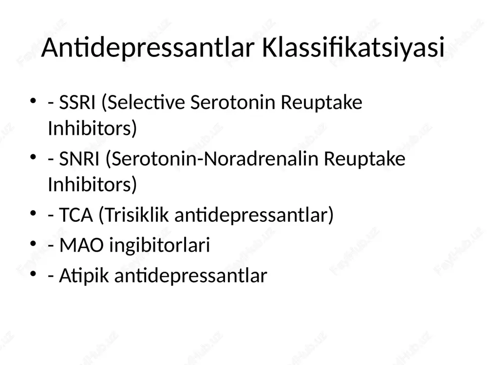 antidepressantlar: ta’sir mexanizmi va ko‘rsatmalar - Page 4