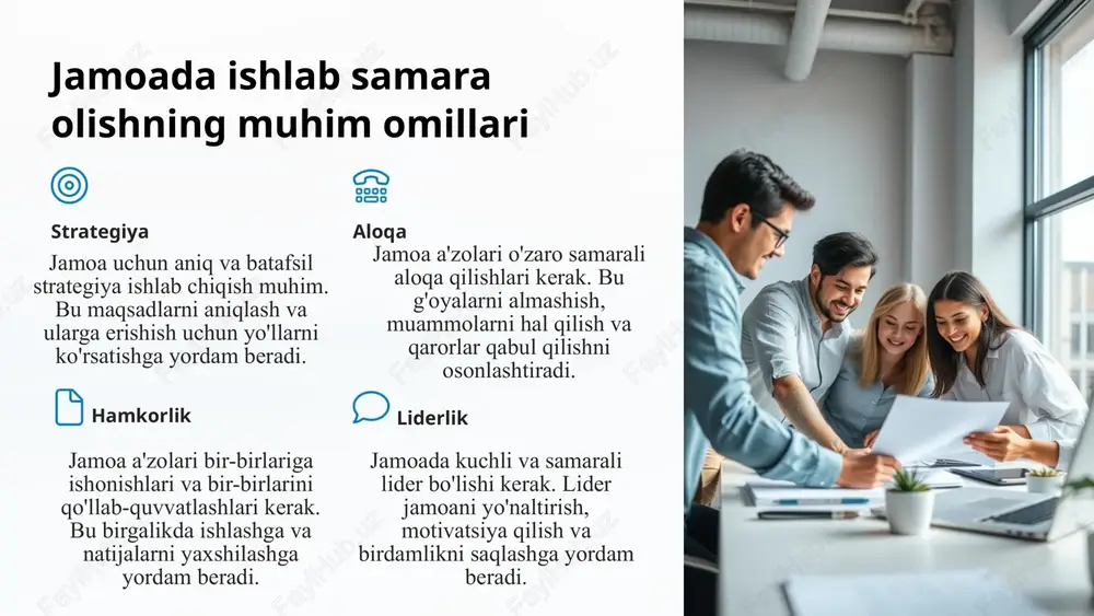 malga oshira oladigan yetakchi shaxslarni tarbiyalash. vazifalari 1.yetakchilik qobiliyatlarini rivojlantirish uchun sharoit yaratish: ta’lim jarayoniga zamonaviy pedagogik texnologiyalarni joriy etish, va amaliy darslarda qo’llay olishi va talabalarni rag‘batlantirishi va ularga mos imkoniyatlarini yarata bera olish lozim. 2.amaliy ko‘nikmalarni shakllantirish: loyihalar, va zamonaviy metodlar va guruh ishlari va simulyatsiya mashg‘ulotlari orqali talabalarni turli rahbarlik vazifalariga tayyorlash. 3.axborot-kommunikatsion texnologiyalardan foydalanish: yetakchilik qobiliyatlarini rivojlantirish uchun onlayn ta’lim platformalaridan foydalanish va virtual jamoalarda ishlashni tashkil etish. 4.tashabbuskorlik va mas'uliyatni rivojlantirish: talabalarni tashabbus ko‘rsatishga va boshqaruv qarorlarini qabul qilishda mas’uliyatni his qilishga o‘rgatish. 5.ijtimoiy faollikni oshirish: talabalarni ijtimoiy loyihalarda ishtirok etishga, jamiyat uchun foydali bo'lgan ishlarga jalb qilish orqali ular orasida liderlik ko‘nikmalarini mustahkamlash. 6.talabalarning kommunikativ qobiliyatlarini rivojlantirish: samarali muloqot va munosabatlar o'rnatish ko'nikmalarini o'rgatish. yoshlarning liderlik qobiliyatlarini rivojlantirish uchun quyidagi omillarga urg‘u beradi: 1.ta'limning zamonaviy metodologiyasi va texnologiyalaridan foydalanish – yoshlarni jamoaviy ishlashlari va ularning, muammolarni hal qilish va yangiliklar bilan tanishish va yangiliklar …
