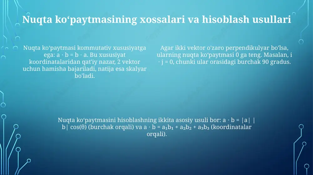 ikki vektorning skalyar ko'paytmasi - Page 4