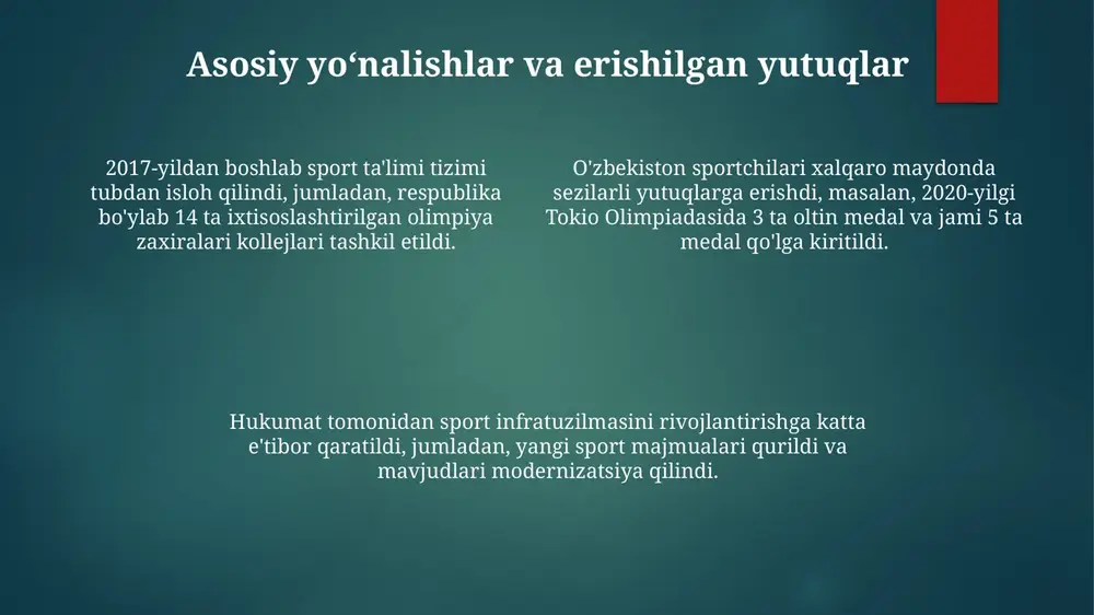 oʻzbekiston sportining 2017-yildan keyingi rivoji - Page 4