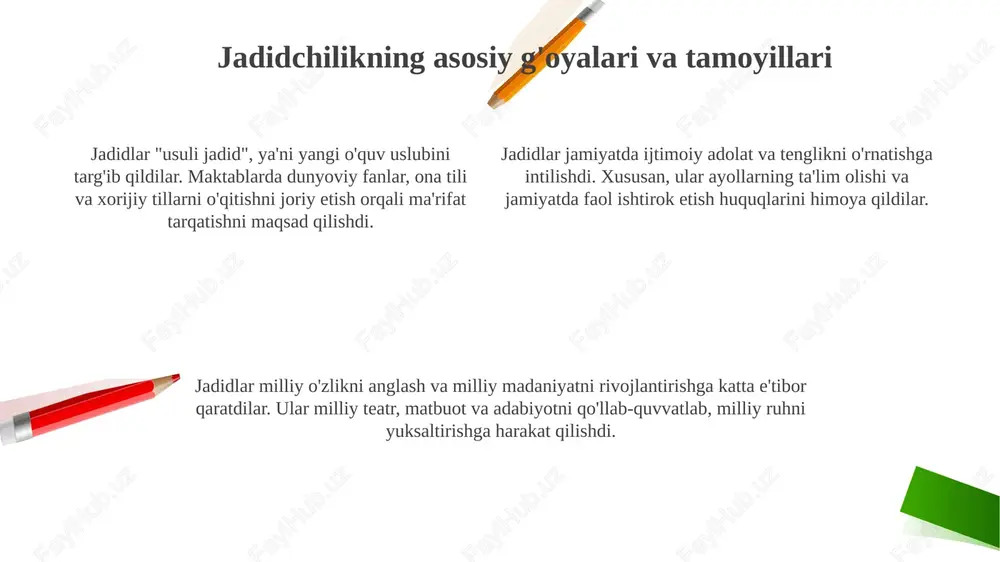 jadid ma'rifatparvarlarning o'lka ijtimoiy-ma'naviy hayotida tutgan o'rni - Page 4