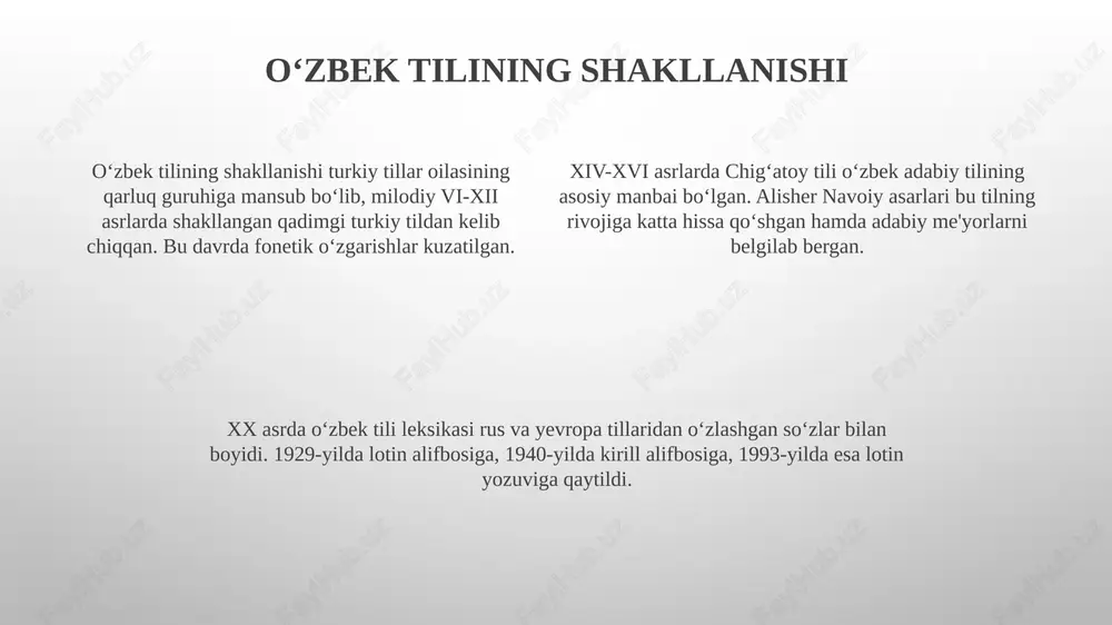 o'zbek tili tarixi, shakllanishi va taraqqiyot bosqichlari - Page 4