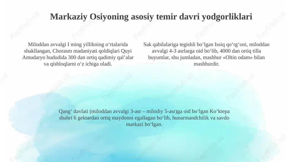 oʼrta osiyoning temir davri yodgorliklari - Page 4