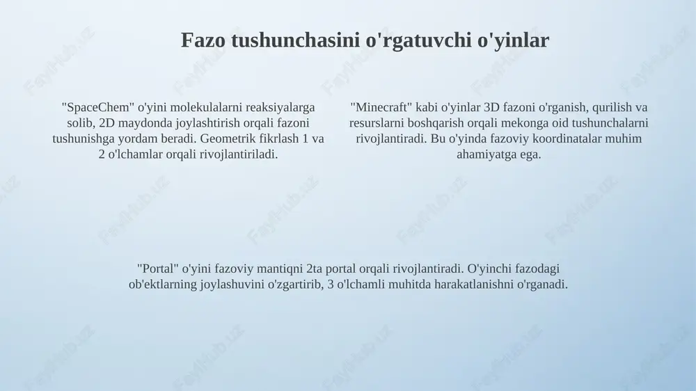 vaqt va makon tushunchalarini oʻrgatishga moʻljallangan oʻyinlar - Page 4