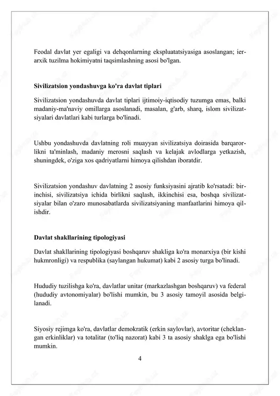 qilishni va xalqaro shartnomalarni tuzishni anglatadi. huquqni muhofaza qilish funksiyasi konstitutsiyaviy tartibni va qonun ustuvorligini ta'minlashga, shuningdek, 2016-yilgi jinoyat kodeksiga muvofiq jinoiy xatti-harakatlarga qarshi kurashishga qaratilgan. ichki funksiyalar ichki funksiyalar jamiyatning ijtimoiy-iqtisodiy tartibini saqlashga qaratilgan, masalan, infrastrukturani rivojlantirish orqali, shu jumladan kommunal xizmatlar taʼminoti va transport infratuzilmasini yaratish. davlatning ichki funksiyalariga 1992 yilgi konstitutsiyaga muvofiq, qonun ustuvorligini taʼminlash, huquq-tartibotni saqlash, odamlarning xavfsizligini himoya qilish va kriminalitetga qarshi kurashish kiradi. ijtimoiy siyosat, jumladan, sogʻliqni saqlash tizimini takomillashtirish va taʼlimni rivojlantirish, ichki funksiyalarning ajralmas qismi boʻlib, aholining turmush darajasini oshirishga qaratilgan muhim vazifalardir. tashqi funksiyalar tashqi funksiyalarga davlatning boshqa davlatlar va xalqaro tashkilotlar bilan 1945-yildagi bmt nizomi kabi bitimlar asosidagi diplomatik aloqalarni o'rnatish va rivojlantirish kiradi. davlatning tashqi funksiyalari orasida milliy manfaatlarini himoya qilish maqsadida harbiy mudofaa va 1949-yildagi shimoliy atlantika shartnomasi kabi xavfsizlikni ta'minlash bo'yicha hamkorlik mavjud. iqtisodiy hamkorlik, savdo aloqalari, 1994-yildagi jahon savdo tashkiloti kabi xalqaro shartnomalarni tuzish orqali davlatning …