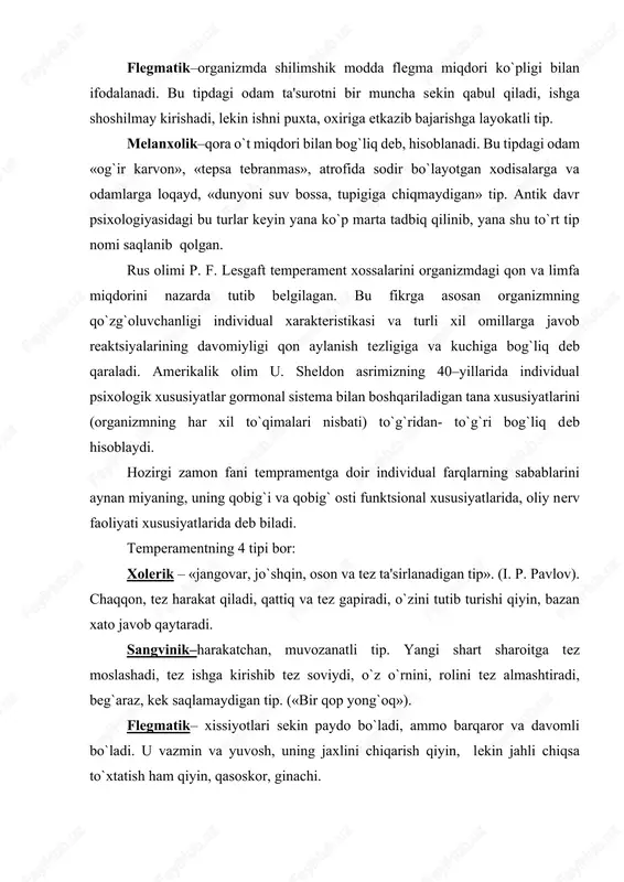 n bo`ldi. qobiliyatlar shaxsning mazkur faoliyatini muvaffaqiyatli amalga oshirish sharti hisoblangan va buning uchun zarur bilim, ko`nikma va malakalarni egallash dinamikasida yuzaga chiqadigan farqlarda namoyon bo`ladigan individual psixologik xususiyatdir. shunday qilib, qobiliyat odamlarni sifat jihatidan bir biridan farqlaydigan individual psixologik xususiyatdir. qobiliyatlarni sifat xususiyati deb qarab chiqadigan bo`lsak, u odamning murakkab psixologik xossalari sifatida namoyon bo`ladi, va maqsadga etish uchun juda zarur bir necha yo`llarni egallaganligini bildiradi. kishida u yoki bu faoliyatga qobiliyat bo`lib, boshqa biriga bo`lmasligi mumkin, lekin uning o`rnini to`ldirish, (kompensatsiya) imkoniyati borligidan foydalanib uni paydo qilish mumkin. (masalan, qar-soqov, ko`r–olima o. i. skoroxodova faoliyati). qobiliyatlarning sifat jihatidan xarakteristikasi insonga mehnat faoliyatining qaysi sohasida (konstruktorlik, pedagogik, iqtisodchilik, sport va boshqalar) osonlik bilan o`zini topa oladi, katta yutuqlarga va muvaffaqiyatlarga erishadi deyishga imkon beradi. qobiliyatlarning sifat xarakteristikasi ularga miqdoriy xarakteristikasiga uzviy bog`liq. psixologiyada qobiliyatlarni miqdor jihatdan o`lchash muammosi katta tarixga ega. xix asr oxiri xx asr boshlarida qator burjua …