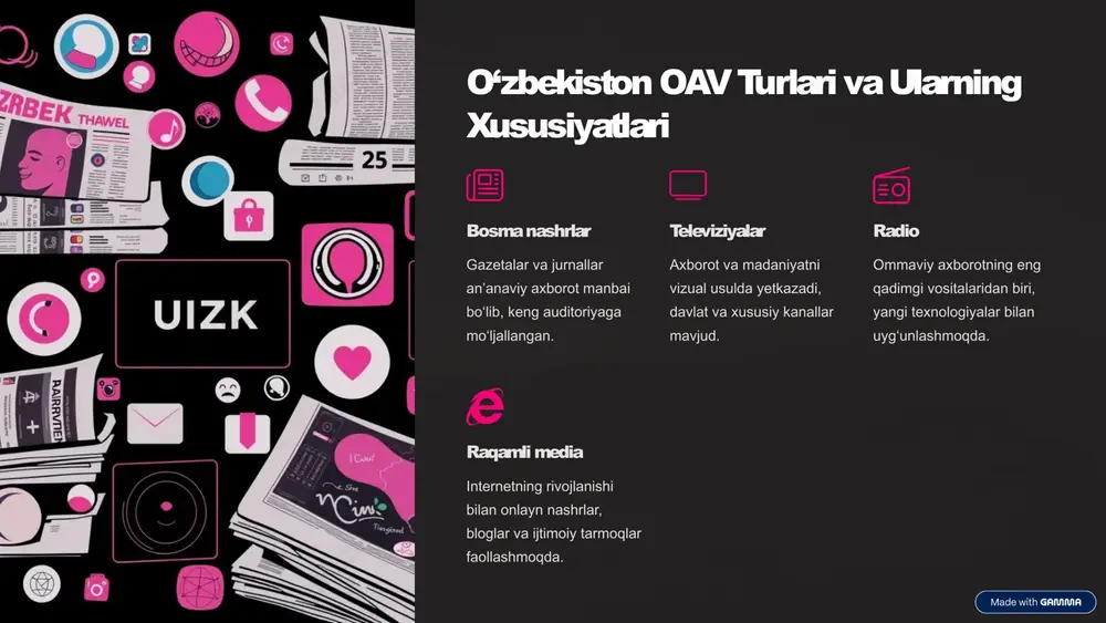 o‘zbekiston respublikasida ommaviy axborot vositalarining faoliyati - Page 4