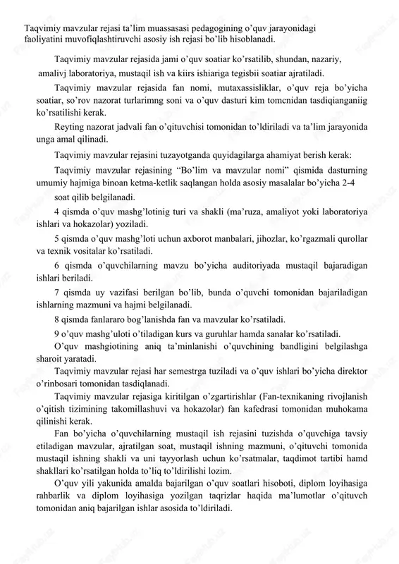 ining davlat ro‘yxatidan o‘tkazish 2 n 12 davlat xizmatlar agentligidan ro‘yxatdan o‘tkazish, bankda korxona hisob-raqamlarini ochish va rasmiylashtirish 2 a 2 13 marketing tadqiqotlarini o‘tkazish 2 n 14 marketing va uning vazifalari hamda usullari. 2 n 15 marketing tadqiqotlarini o‘tkazishning ahamiyati va uning bosqichlari. 2 a 16 mahsulotlar narxini shakllantirish va reklama 2 a 17 narx va narx belgilash vazifalari. narx strategiyasi va mahsulot narxini shakllantirish. 2 a 2 18 reklamaning mazmuni, maqsad va vazifalari. 2 a 19 “start-up” loyihalari va ularning ahamiyati 2 n 2 20 daromad va xarajatlarlarni hisob-kitob qilish. nazorat ishi 2 n 21 biznesni tashkil etish uchun hisob-kitoblarni yuritish. buxgalteriyani yo‘lga qo‘yish. 2 a 2 22 tadbirkorlik faoliyatini tashkil etishda moliyaviy manbalar 2 n 23 xususiy mablag‘larni to‘g‘ri shakllantirish va samarali foydalanish. 2 a 2 24 tadbirkorlik faoliyatini rivojlantirishda banklar 2 n 25 banklarning tadbirkorlik faoliyatini yuritishdagi roli. 2 n 26 tadbirkorlik sub’ektlarini soliqqa tortish tartibi …