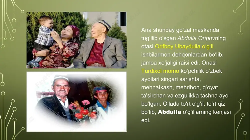 chun shoir abdulla oripov ijodkorlar orasida birinchi boʻlib, 1998-yilda „oʻzbekiston qahramoni“ degan yuksak unvonga sazovor boʻldi. u i va ii chaqiriq oʻzbekiston respublikasi oliy majlisi deputati. o’lmas meros egasi, o‘zbekiston xalq shoiri, o‘zbekiston qahramoni abdulla oripov 2016-yil 5-noyabr kuni ertalab aqshning texas shtati xyuston shahrida 75 yoshida vafot etdi. 2016-yil 10-noyabr kuni o’lmas meros egasi o‘zbekiston xalq shoiri, o‘zbekiston qahramoni, o‘zbekiston davlat madhiyasi muallifi abdulla oripov o’z vatanida yerga qo‘yildi. shoirning do‘rmondagi xonadonida janoza o‘qildi va marhum toshkent shahridagi «chig‘atoy» qabristoniga dafn qilindi. shoirni so‘nggi manzilga kuzatish uchun qarindoshlari, do‘stlari, shoirlar, yozuvchilar, madaniyat va san'at olami vakillari, davlat va jamoat tashkilotlarining xodimlari jam bo‘lishdi. o‘zbek adabiyoti va madaniyati rivojiga ulkan hissa qo‘shgan atoqli shoir, taniqli jamoat arbobi, o‘zbekiston respublikasi davlat madhiyasi muallifi, o‘zbekiston qahramoni abdulla oripovning betakror ijodiy merosi, uning vatanga muhabbat, vafo va sadoqat tuyg‘usini, olijanob insoniy fazilatlarni madh etgan yetuk badiiy asarlari, sermazmun hayoti va ijtimoiy faoliyatining xalqimiz …