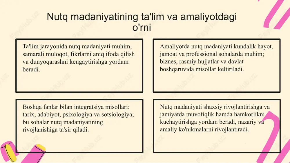 nutq madaniyati fanining boshqa fanlar bilan ozaro munasabati - Page 4