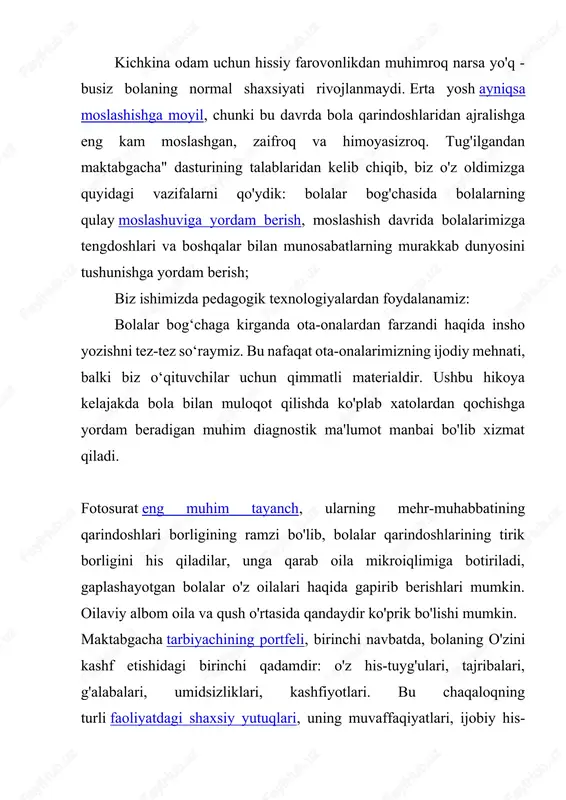 ikasi ijtimoiy-siyosiy mustaqillikni qo‘lga kiritgach, ijtimoiy hayotning barcha sohalarida tub islohotlar olib borilmoqda. islohotlarning asosiy g‘oyasi respublikaning riojlanish va taraqqiyot yo‘li deb e’tirof etilgan demokratik, insonparvar, huquqiy jamiyatning barpo etish uchun xizmat qiladi. demokratik, insonparvar, huquqiy jamiyatning barpo etish vazifasi o‘sib kelayotgan yosh avlod zimmasiga yuklanadi. o‘zbekiston respublikasining «ta’lim to‘qrisida»gi qonuni, «kadrlar tayyorlash milliy dasturi» hamda o‘zbekiston respublikasi prezidenti i.a.karimovning qator asar va nutqlari, chunonchi, «barkamol avlod – o‘zbekiston taraqqiyotining poydevori», «o‘zbekiston xxi asrga intilmoqda» nomli asarlarida mustaqil respublikada ijtimoiy tarbiyani yo‘lga qo‘yish maqsadi va vazifalari belgilab berilgan. tarbiya – shaxsni maqsadga muvofiq takomillashtirish uchun uyushtirilgan pedagogik jarayon bo‘lib, tarbiyalanuvchining shaxsiga muntazam va tizimli ta’sir etish imkonini beradi. tarbiya jarayoni o‘qituvchi va o‘quvchi (tarbiyachi va tarbiyalanuvchi)lar o‘rtasida tashkil etiluvchi hamda aniq maqsadga yo‘naltirilgan hamkorlik jarayonidir. tarbiya jarayonida tarbiyalanuvchining ongi shakllana boradi, his-tuyg‘ulari rivojlanadi, ijtimoiy hayot uchun zarur bo‘lgan ijtimoiy aloqalarni tashkil etishga xizmat qiladigan xulqiy odatlar hosil bo‘ladi. tarbiya jarayonida …