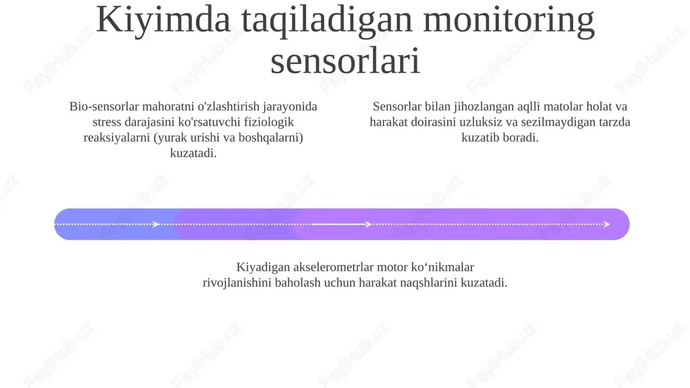 text add text add text add text add text add text robot o'yinchoqlar interaktiv o'yin va mashg'ulotlar orqali ijtimoiy-emotsional o'rganish va moslashuvchan xulq-atvorni rivojlantiradi, jalb qilish va ko'nikmalarni oshirishga yordam beradi. sun'iy intellektli platformalar shaxsiylashtirilgan o'rganish tajribalarini taklif qiladi, individual ehtiyojlarga moslashadi va muloqot yoki muammo yechish kabi moslashuvchan ko'nikmalarni yaxshilash uchun maqsadli aralashuvlarni ta'minlaydi. yordamchi robotlar jismoniy cheklangan bolalarga mustaqillikni oshirish va kundalik hayotda ishtirok etish imkonini berib, moslashuvchan ko'nikmalarni rivojlantirishga yordam beradi. sensorli qayta ishlash uchun yordamchi texnologiyalar 01 02 03 shovqinni bosuvchi naushniklar yoki quloq tıkaçlari eshitishdagi chalg'ituvchi omillarni kamaytiradi. ular bolalar uchun, ayniqsa eshitishga sezgir bo'lganlar uchun, o'rganish va diqqatni jamlash uchun tinchroq muhit yaratadi. ogʻir koʻrpa va yostiqchalar chuqur bosimli teginishni taʼminlab, hissiy ortiqcha yuklamani kamaytiradi. ular sezgi sezgirligi boʻlgan bolalarda boʻshashish va oʻzini tartibga solishni ragʻbatlantiradi. koʻrish jadvallari va taymerlar bashoratlilik va tartiblilikni ta'minlab, tashvishni kamaytiradi. bolalarga oʻtish va kutish davrlarini tushunishga yordam beradi, …
