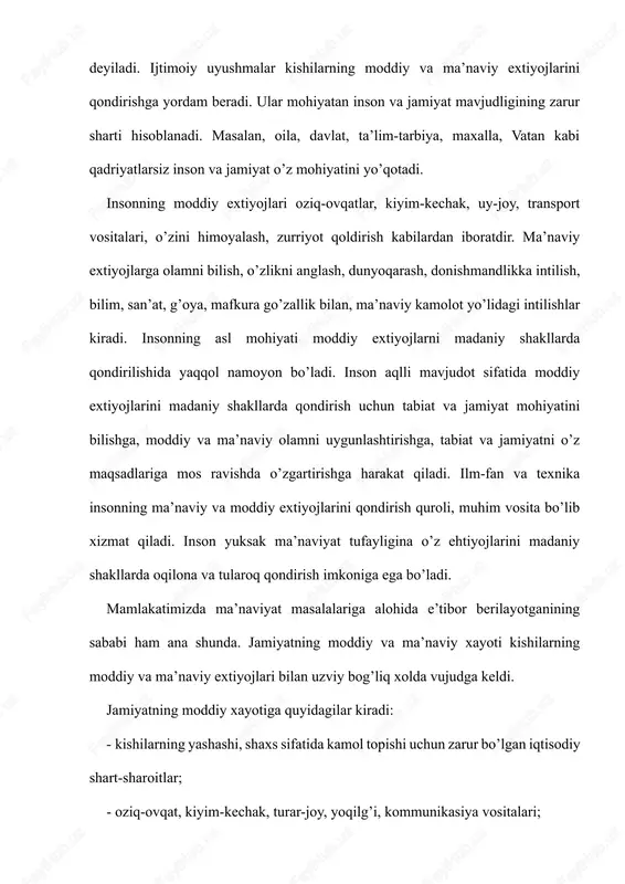 ibga solishda turli siyosiy institutlar (davlat, siyosiy partiyalar, tashkilotlar, turli uyushmalar) muhim urin tutadi. jamiyatni boshqarishning siyosiy-huquqiy jixatlari ham muhimdir. kishilar tamonidan siyosiy va huquqiy bilimlarning chuqur o’zlashtirilishi jamiyatning barqaror yashashi va rivojlanishida muhim ahamiyat kasb etadi. jamiyat rivoji, kishilarning moddiy va ma’naviy extiyojlari qondirilishida mexnat, mulk va mexnatning ijtimoiy taksimlanishi beqiyos ahamiyatga ega. mexnatning kishilarning qobiliyatiga qarab ijtimoiy taqsimlanishi natijasida muayyan kasb-kor bilan shugullanadigan toifalar, guruh, qatlam va sinflar vujudga keladi va ular jamiyat strukturasida o’ziga xos urin egallaydi, jamiyat taraqqiyotiga muayyan xissa qo’shadi. jamiyat taraqqiyoti to’g’risidagi nazariyalar. falsafiy tafakur tarixida jamiyatning mohiyati va rivojlanishiga oid turli nazariyalar mavjud. xususan, nemis faylasufi gegel jamiyatning shakllanishi va rivojlanish sabablarini mutlaq ruhning rivojlanishi bilan, l. feyerbax din bilan bog’lagan, ijtimoiy taraqqiyot sabablarini diniy ong taraqqiyotidan izlagan. fransuz mutafakkiri o. kont jamiyatning rivojlanish sabablarini insoniyat ma’naviy taraqqiyotining uch bosqichi (teologik, metafizik, pozitiv bosqichlar) bilan izoxlagan. k.marks jamiyatning rivojlanish sabablarini sinfiy kurash va …
