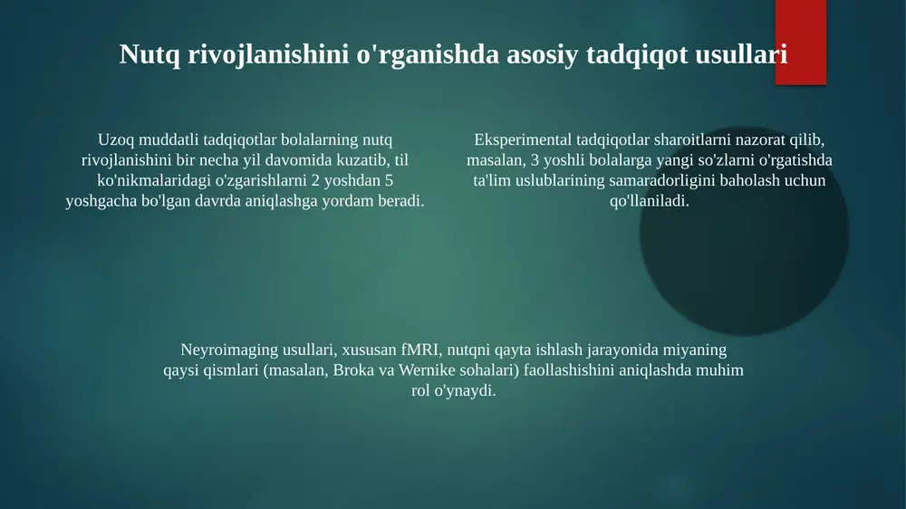 nutq rivojlanishi fanining tadqiqot usullari - Page 4