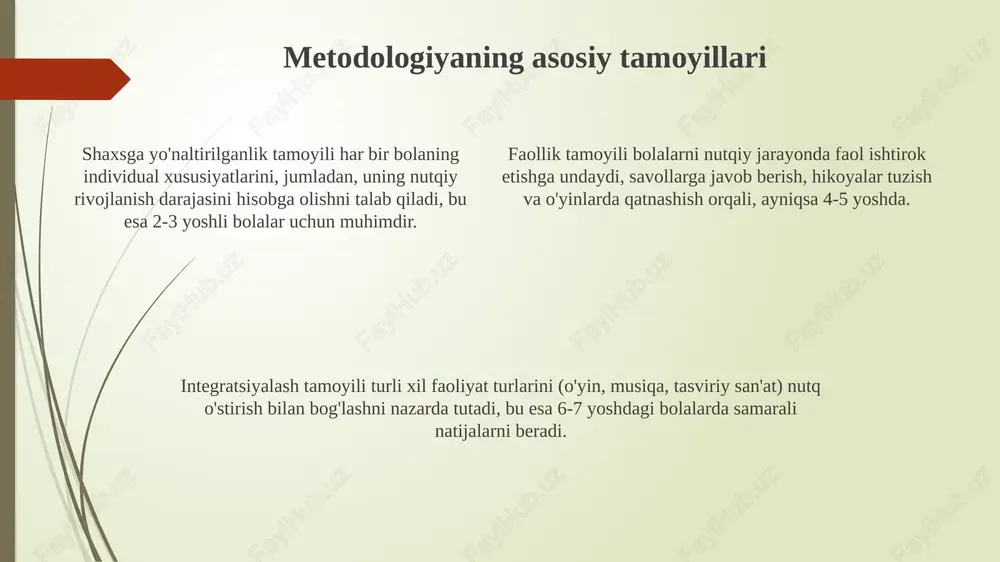 3 ta turli xildagi nutq o'stirishga oid metodik tavsiyalar qo'llaniladi. nutq o'stirishda o'yinlar va mashqlar fonetik mashqlar, masalan, 3-4 yoshli bolalar uchun "tovushlarni takrorla" o'yini talaffuzni yaxshilashga yordam beradi, ayniqsa, "r" va "l" kabi qiyin tovushlarni to'g'ri talaffuz qilish imkoniyatini 15-20% ga oshiradi. nutq o'stirishda "kim ko'proq so'z topadi?" kabi o'yinlar 5-7 yoshdagi bolalarning lug'at boyligini 20-30% ga oshirishga yordam beradi, ayniqsa mavzuga oid so'zlarni eslab qolishda. 6-8 yoshli bolalar uchun "hikoyani davom ettir" mashqlari bog'lanishli nutqni rivojlantirishga qaratilgan bo'lib, unda har bir ishtirokchi oldingi aytilgan gapni mantiqan davom ettirishi kerak, bu esa 10 daqiqa ichida 4-5 ta gap tuzishga yordam beradi. nutq nuqsonlarini aniqlash va tuzatish nutq nuqsonlarini aniqlash erta bosqichda juda muhim, masalan, 3 yoshgacha bo'lgan bolalarda. bu bolaning til rivojlanishi uchun o'z vaqtida tuzatish choralarini ko'rishga yordam beradi. nutq nuqsonlarini tuzatishda logopedlar turli xil usullardan foydalanadilar, jumladan, artikulyatsion mashqlar va fonetik korreksiyalash. bu usullar talaffuzdagi kamchiliklarni tuzatishga …