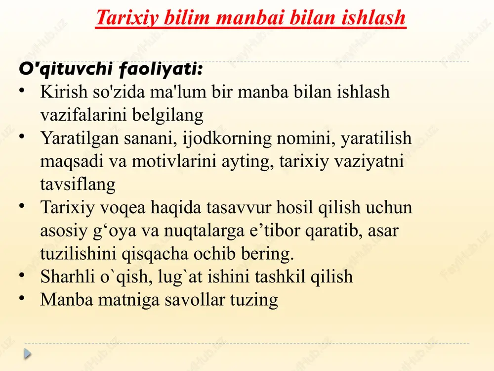 "birlamchi manbalarni o'qish va konspektlashtirish" - Page 4