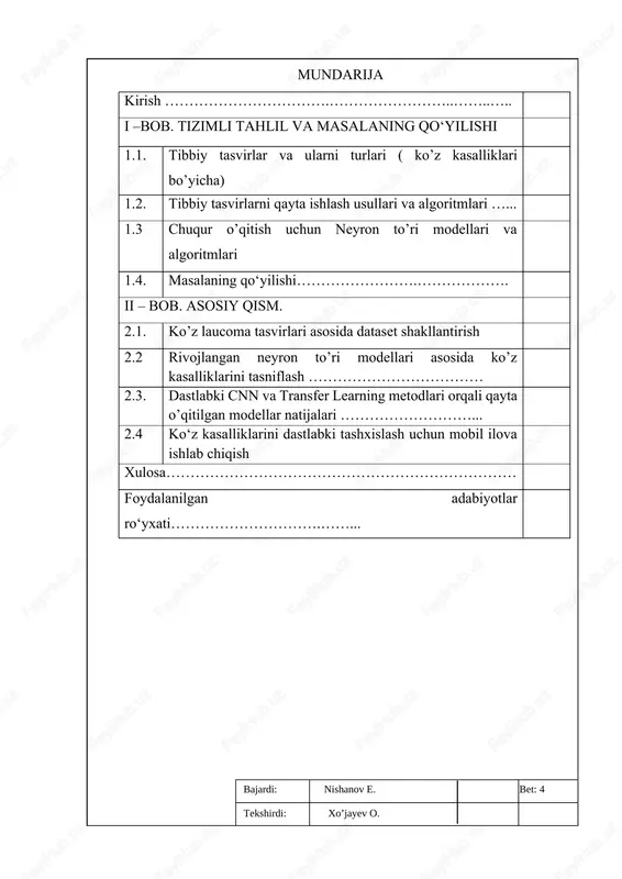zalliklari va muammolarini o’rganamiz. sog’liqni saqlash – bu inson salomatligi bilan bog’liq muammolar yoki buzilishlarning oldini olish, tashxis qo’yish va davolash uchun yagona maqsad bilan tashkil etilgan ko’p o’lchovli tizim. sog’liqni saqlash tizimining asosiy tarkibiy qismlari sog’liqni saqlash mutaxassislari (shifokorlar yoki hamshiralar), sog’liqni saqlash muassasalari (dorilar va boshqa diagnostika yoki davolash texnologiyalarini etkazib berish uchun klinikalar, shifoxonalar) va avvalgi ikkitasini qo’llab-quvvatlovchi moliya institutidir. sog’liqni saqlashda katta hajmli ma’lumotlarning eng muhim afzalliklaridan biri bu bemorlarning natijalarini yaxshilashdir. ilg’or tahliliy vositalar yordamida sog’liqni saqlash sohasi mutaxassislari bemorlarning sog’lig’i holati va tendentsiyalarini aniqlash uchun katta hajmdagi ma’lumotlardan foydalanishlari mumkin. ushbu ma’lumotlardan individual bemorlarga moslashtirilgan, sog’liqni saqlash natijalarini yaxshilash va sog’liqni saqlash xarajatlarini kamaytirishga olib keladigan shaxsiylashtirilgan davolash rejalari va tadbirlarni ishlab chiqishda foydalanish mumkin. tibbiy tasvirlarga to’g‘ri tashxiz qo’yisgda katta hajmdagi ma’lumotlardan aholi salomatligi tendentsiyalarini kuzatish va paydo bo’lgan sog’liq muammolarini aniqlash uchun ham foydalanish mumkin. katta hajmli ma’lumotlar deganda ma’lumotlarni qayta ishlashning …