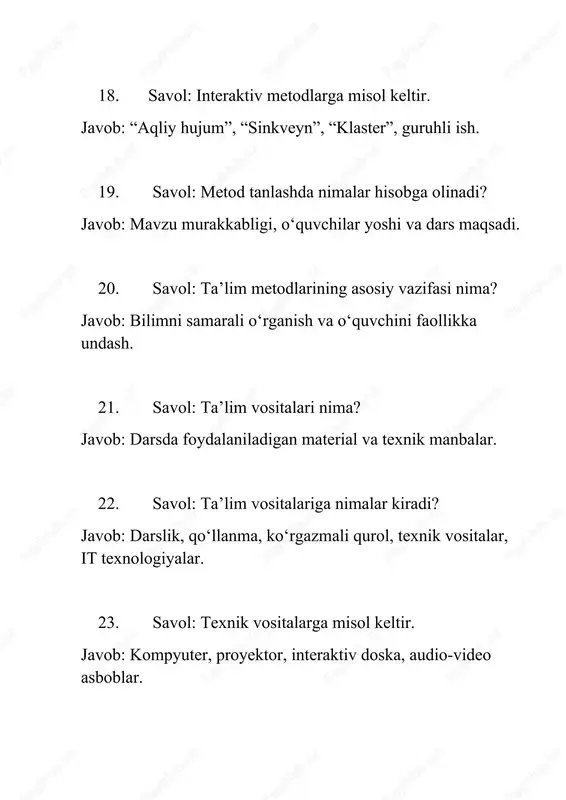 pedogogika savol javoblar - Page 4