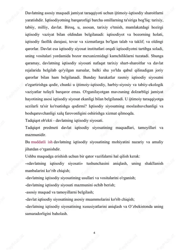 tirish mahsulot birligi tannarxini keskin kamaytirish imkonini berdi. arzon ishlab chiqarish va reklama shaxsiy daromad bozor aylanmasining keskin kengayishiga olib keldi. yilda boshlangan ikkinchi bosqich kech xix v. va bugungi kungacha davom etib, ijtimoiy asosga ega - iqtisodiy jarayonlar: bozor va davlat mexanizmlari. iqtisodiy tizimning rivojlanishi ma'lum bir bosqichda davlat tomonidan qo'llab-quvvatlovchi va tuzatish choralarini kuchaytirish zarurati tug'ildi. ularning vazifasi bozor mexanizmiga uning infratuzilmasini huquqiy normalar tizimi, tashqi va ichki xavfsizlik, barqaror milliy valyuta, jamoat tovarlari tizimi bilan ta'minlash orqali yordam berish edi. bunday infratuzilma bozor mexanizmiga uning yanada samarali o'zini-o'zi amalga oshirishi uchun kerak. davlat yangicha harakat qila boshladi iqtisodiy roli, iqtisodiy siyosatning konturlari yuzaga keldi. davlatning iqtisodiy siyosati (iqtisodiy siyosat) - ijtimoiy ahamiyatga ega maqsadlarga erishish uchun makroiqtisodiy ko'rsatkichlarning rivojlanishiga ta'sir ko'rsatadigan mamlakat hukumatining vositalari, dastaklari, choralari va harakatlari majmui. iqtisodiy siyosatning maqsadlari mamlakat iqtisodiyotining hozirgi holati bilan belgilanadi. biroq, haqiqatda, iqtisodiyot faqat qisman tarixiy o'tmish va muqarrar …