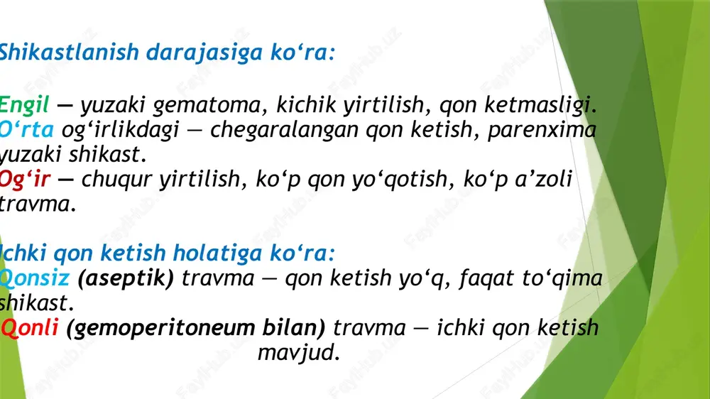 adabiyotlar 1. jo‘rayev a.x. “xirurgik kasalliklar” – toshkent: tibbiyot nashriyoti, 2020. 2. brunicardi f.c. “schwartz’s principles of surgery”, 12th edition – mcgraw-hill education, 2022. 3. internet eʼtiboringiz uchun tashakkur image1.jpeg image2.jpeg image3.jpeg image4.jpeg /docprops/thumbnail.jpeg